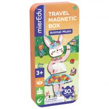 Mieredu Boîte De Puzzle Magnétique Voyage: Animaux 9x3,3x20,3cm, Contient 2 Scènes Et Plus De 30 Pièces De Puzzle Magnétiques, Dans Une Boîte En Métal
