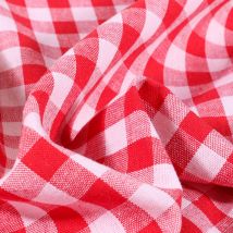 Tissu Vichy Grands Carreaux 10 Mm Rouge - Au Mètre - Craftine