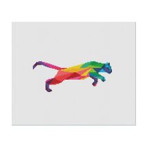 Kit Broderie Point De Croix Marie Coeur - Panthère Multicolore