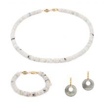 Collier, Bracelet Et Boucles D'Oreilles Blima En Pierres Labradorite - SLOYA