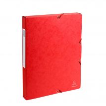 Boite De Classement Exabox Dos 25mm Carte Lustrée - A4 - Rouge - X 8 - Exacompta