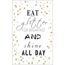 Motifs Autocollants Déco glitter, Noir / Or, Dicton+points, 2 Feuilles - Rayher