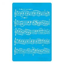 Pochoir Plastique Souple Réutilisable 18,5 X 14,5 Cm Fabrika Decoru Partition 094 - FABRIKA DECORU