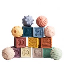 Coffret De 15 Cubes Et Balles Sensorielles En Silicone - Magni
