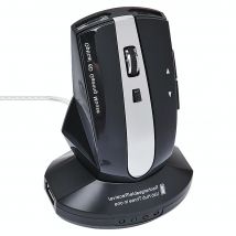 Souris Sans Fil Rechargeable 1600dpi Avec Hub Fonction Plug And Play Noir Yonis - Yonis