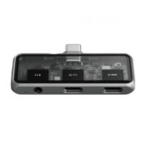 Satechi Hub Usb Mobile Xr 100w Avec Sortie Audio Et Vidéo 4k Compact Gris