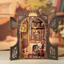 Book Nook Kit Diy Figured'art 108 Pièces - Le Bureau Du Comte Chat - Diorama Maquette À Construire