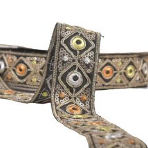 Galon Indien Brodé 30mm Noir Au Mètre - MyMercerie
