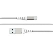 Force Power Câble Renforcé Usb A / Usb C 2m 3a 15w Résistant À 12 000 Flexions Blanc