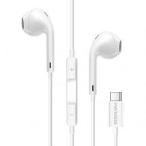 Mayaxess Écouteurs Filaires Usb C Avec Bouton Commande Intégré Blanc