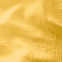Tissu Double Gaze Uni Jaune - Au Mètre - Craftine