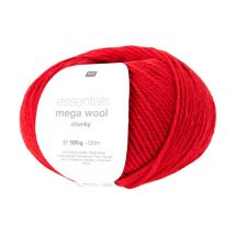 Laine À Tricoter Essentials Mega Wool Chunky - 100gr - Rico Design 09 Rouge - Rico Design