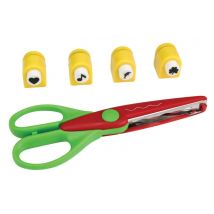Ciseaux Cranteur Et 4 Mini Perforatrices 0,8 Cm X 4 Pièces - Megacrea DIY