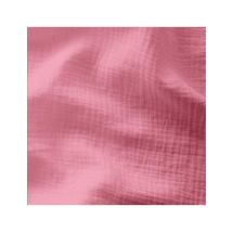 Tissu Double Gaze De Coton Gaufrée 64 Rose Bonbon Vendu Au Mètre - Distrifil