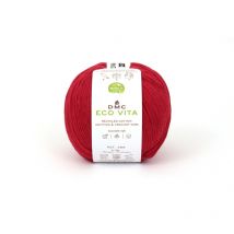 Fil Coton Recyclé Eco Vita 3mm 100g Tricot Et Crochet Col. 555 Rouge - Dmc
