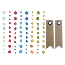 Perles Autocollantes Diamant Artemio + 20 Étiquettes Kraft Fanion Graine Créative - Youdoit