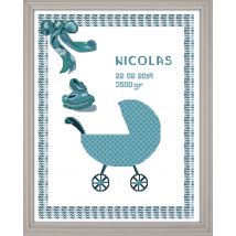 Kit À Broder Point De Croix Bienvenue Bleu - LUC