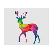 Kit Broderie Point De Croix Marie Coeur - Cerf Multicolore