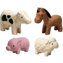 Figurines - 4 Animaux De La Ferme - Plan Toys