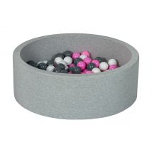 Piscine À Balles Aire De Jeu + 200 Balles Blanc,rose Clair,gris - Velinda