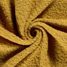 Tissu Lainage Bouclette Uni Moutarde - Au Mètre - Craftine