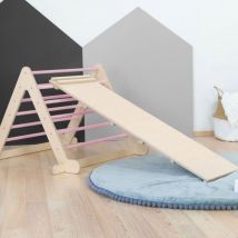Jeu D'Équilibre Et Motricité Piky - Bois Naturel Et Rose - Benlemi