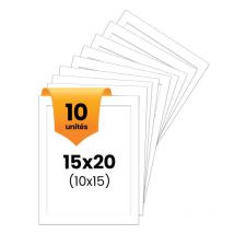 10 Passe-partout - Blanc - 15x20cm - Photo 10x15cm - Pour Cadre - Encadrement - Aedes