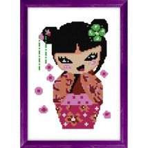 Kit À Broder Au Point De Croix Kokeshi - LUC