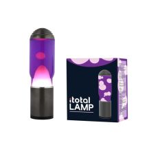 Lampe À Lave I-total - Magma & Glitter - Métal - Liquide Violet/cire Blanche - 11,2 X H40 Cm - Itotal