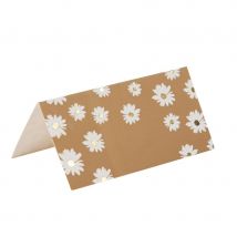 10 Marque Places Marguerites Blanc Et Or - Annikids