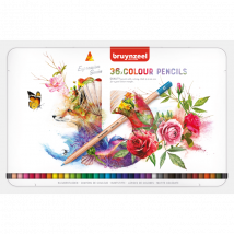 Crayons De Couleur - 36 Teintes - Mine Épaisse - Boîte Métal - Bruynzeel - Royal Talens