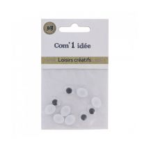 Oeil Mobile Ovale Noir/blanc Peluches 10x7mm En Lot De 10 - 3bcom Blanc - Com 1 Idée