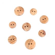 Lot De 3 Boutons Bois 2 Trous Bois Naturel - My mercerie