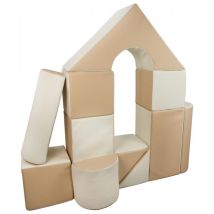 Set De 11 Blocs En Mousse Pour Le Jeu Blanc, Cappuccino - Velinda