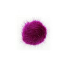 Pompons Fausse Fourrure - 10cm De Diamètre - Unic 128 Violet
