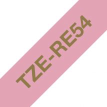Cartouche Ruban Etiqueteuse 24mm Tissu Doré Sur Rose Tze-re54 - Brother