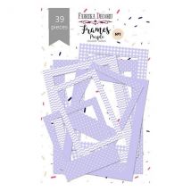 Die Cuts Cadre, Encadrement Photo Fabrika Décoru Pois Carreaux Zig Zag Parme - FABRIKA DECORU