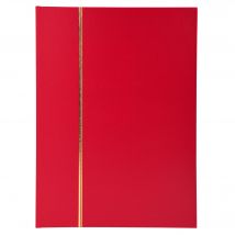 Album De Timbres Simili-cuir 32 Pages Noires - 16,5x22,5 Cm - Rouge - Exacompta