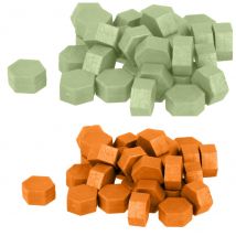Perles De Cire Hexagonales - Vert Clair + Orange - Artemio