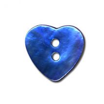 Bouton Nacre En Forme De Coeur Couleur Turquoise - My mercerie