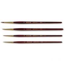 4 Pinceaux Peinture Acrylique Rond Sépia Déco 8500 N°6/0 N°3/0 N°0 N°1 Raphaël