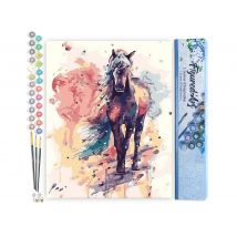 Peinture Par Numéro Figured'art - Cheval Peint - Kit De Loisir Créatif Diy Numéro D'Art Complet - 40x50cm Sans Châssis En Bois