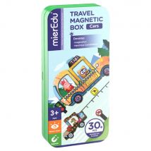 Mieredu Boîte De Puzzle Magnétique Voyage: Véhicules 9x3,3x20,3cm, Contient 2 Scènes Et Plus De 30 Pièces De Puzzle Magnétiques, Dans Une Boîte En 