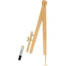 Compas - Pour Tableau Blanc - Bois - Porte Marqueur Intégré - 40cm - Ecole - Wonday