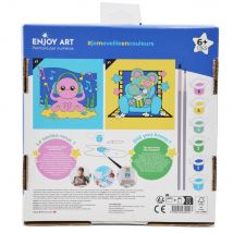 Enjoy Art - Peinture Par Numéros 20x20cm Junior Kawaii Souris Pieuvre - Enjoy Art