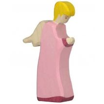 Figurine Crèche De Noël - Ange Debout Rose - Holztiger