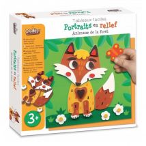 Coffret Creatif Portrait En Relief – Animaux De La Foret - Crealign - Orange - Créa Lign'