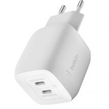Belkin Chargeur Secteur Double Usb C 45w Gan Et Pps Ultra Rapide Compact Blanc