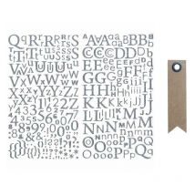 Alphabet Autocollant Paillettes Argenté + 20 Étiquettes Kraft Fanion - Youdoit