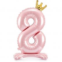 Ballon Debout - Chiffre 8 Rose - PartyDeco